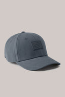 Granite grey sports cap with structured panels and raised front logo patch on neutral background