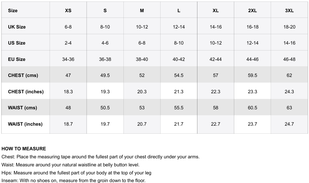 Size chart