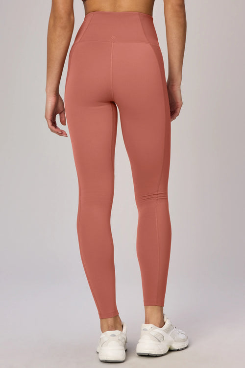 Henri Compression Legging, Burnt Amber, back view
