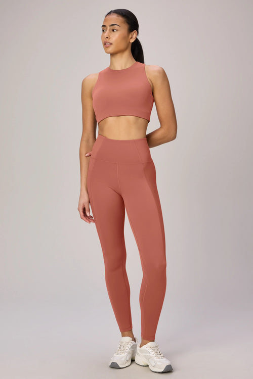 Henri Compression Legging, Burnt Amber, front view