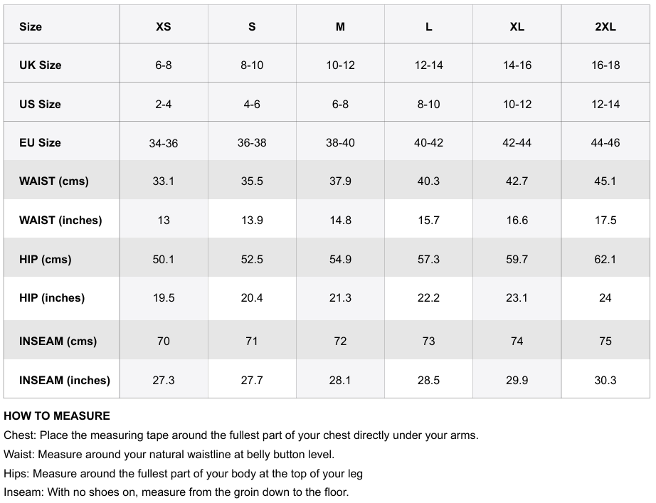 Size chart