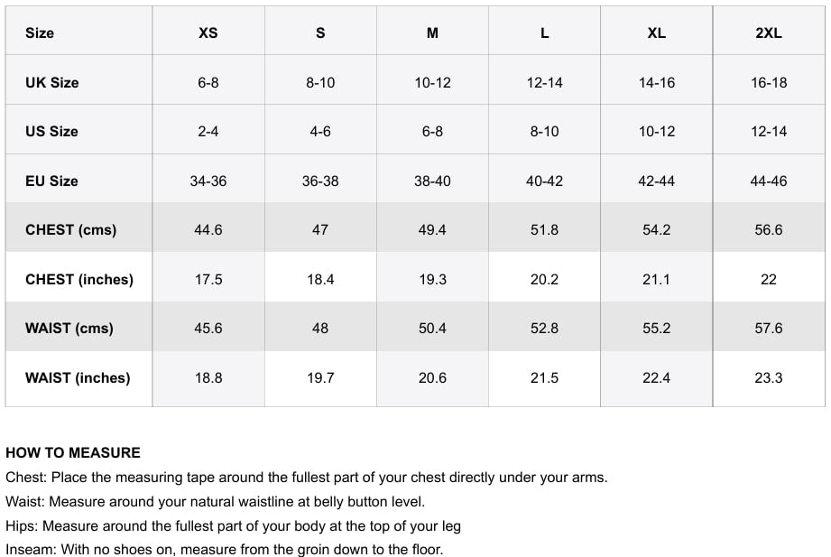 Size chart