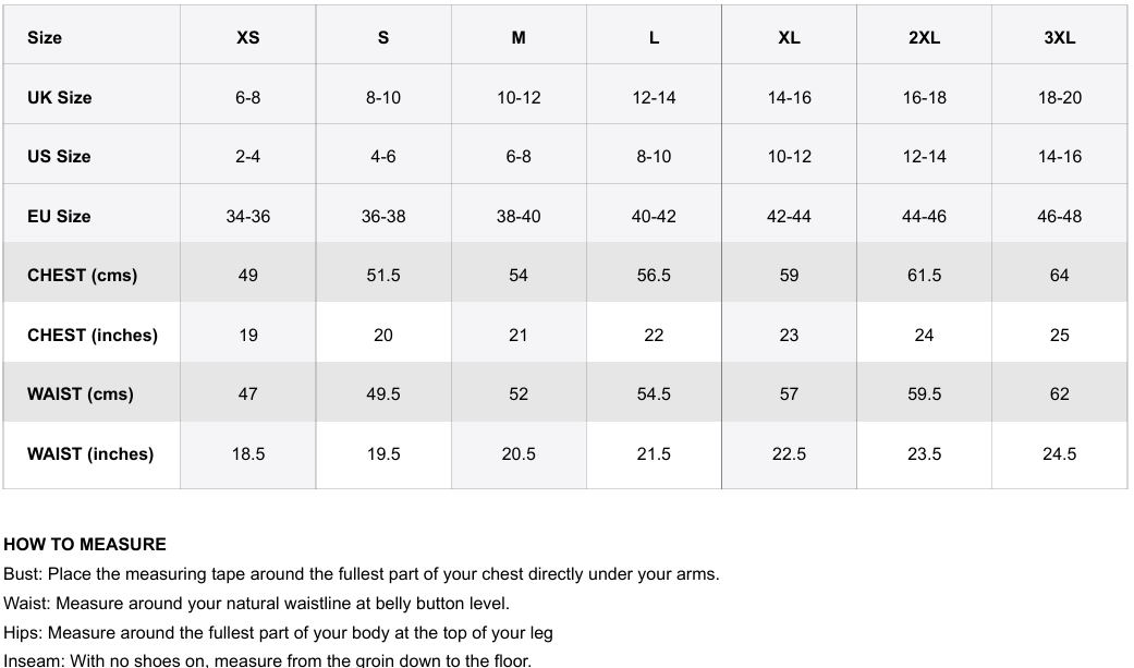 Size chart