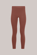 Men's sepia brown athletic tights, full length, seamless, moisture-wicking activewear