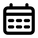 black calendar icon with grid layout, minimalist appointment or schedule symbol